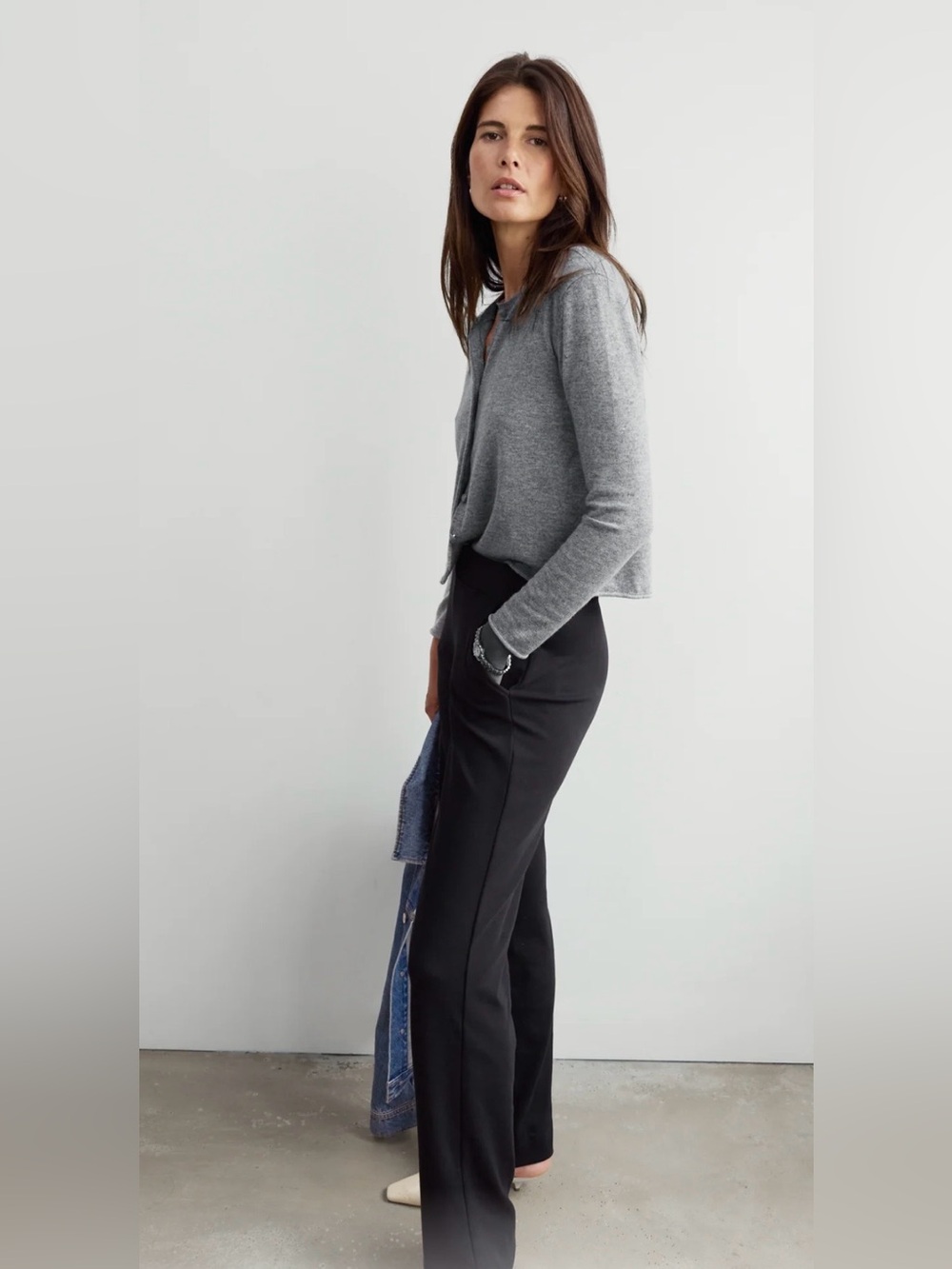 NEW AYR The High Hopes Pants Black Pima Cotton Modal Wide Leg Size L - NEW - Picture 4 of 16
